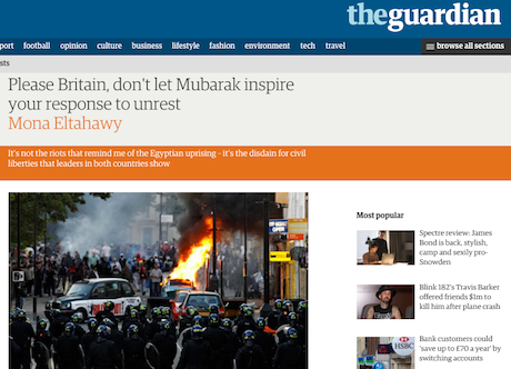 Mona Eltahawy, The Guardian, 12 August 2011. Fair use.