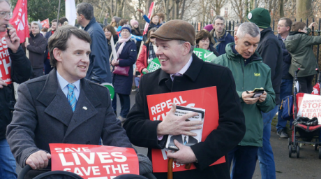 Irish National Party leaders Justin Barrett and James Reynolds at the 2018 March for Life in Ireland. 