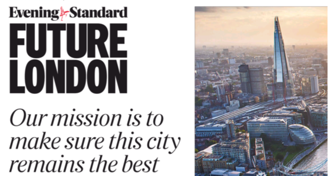 The Evening Standard announcement of its Future London campaign, June 10.
