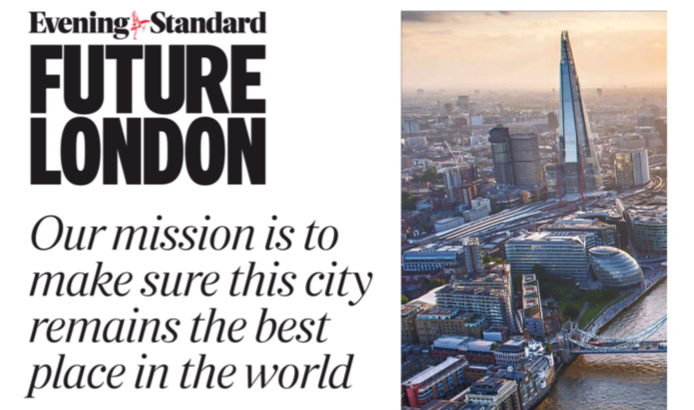 The Evening Standard announcement of its Future London campaign, June 10.