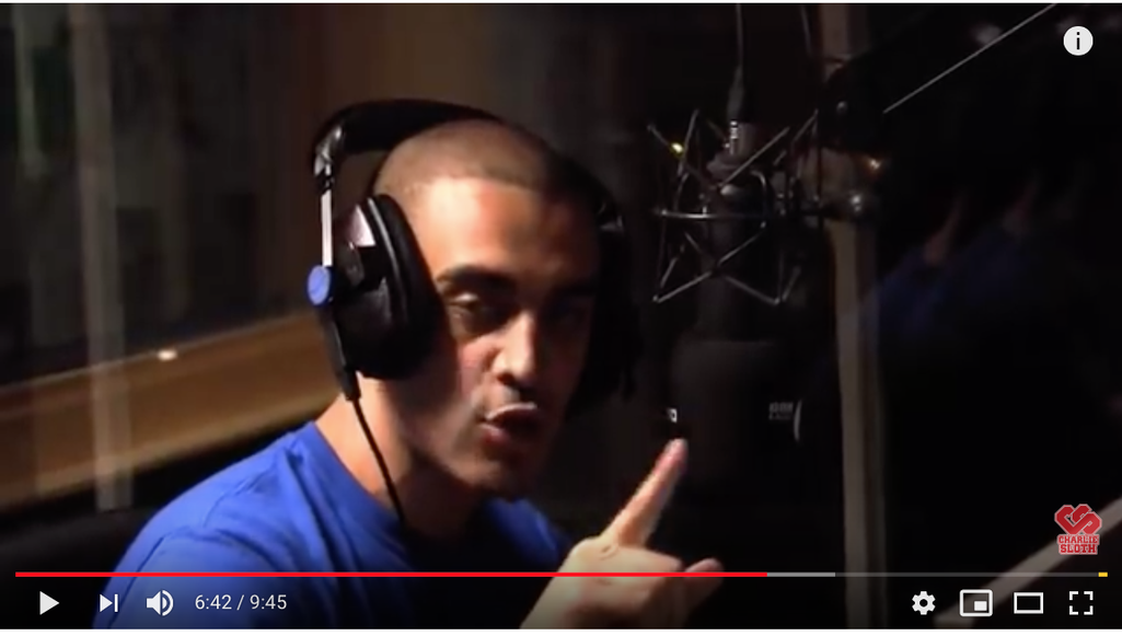 Screenshot: Lowkey's 1st Fire In The Booth, with Charlie Sloth, June, 2010.