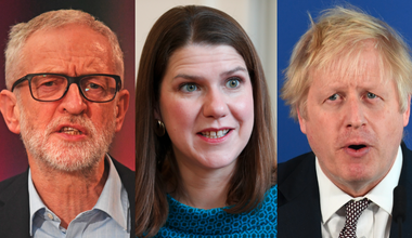 Jeremy Corbyn, Jo Swinson, Boris Johnson November 2019
