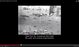 Footage of US airstrike in Baghdad, 12/7/2008, killing at least 12 civilians, 2 of whom were journalists. Wikileaks.