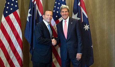 Tony Abbott and John Kerry. Wikimedia Commons/Public Domain.
