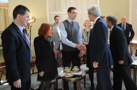 John Kerry meets representatives of Russia's civil society in 2013. via US Gov.