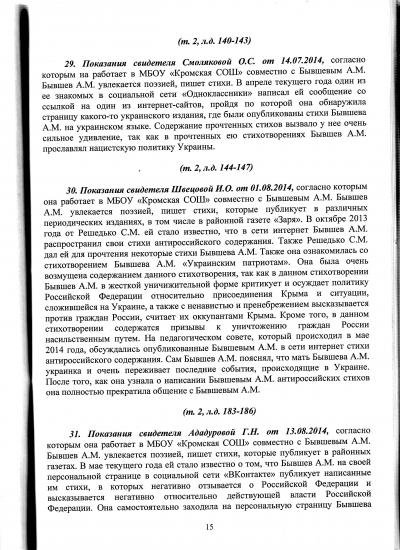Witness testimony from the state prosecutor&#39;s case against Aleksandr Byvshev. Courtesy of the author.
