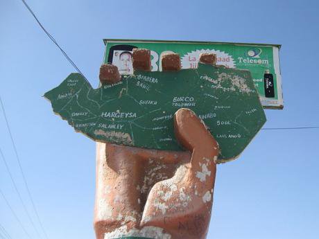 A sculpture advocating the independence of the disputed territory of Somaliland.