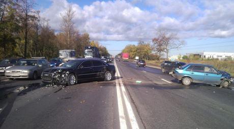 Results of a car accident. Two vehicles are totalled.