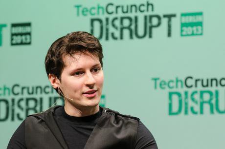 Pavel Durov at a techcrunch meeting. He is a young looking man with black hair.