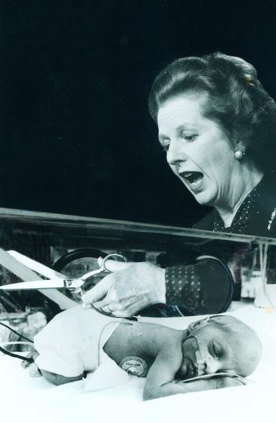 Thatcher cuts healthcare, 1985. Photomontage Peter Kennard.jpg