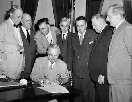 Truman signs the Atomic Energy Act of 1946. DoE:Flickr. Some rights reserved.jpg