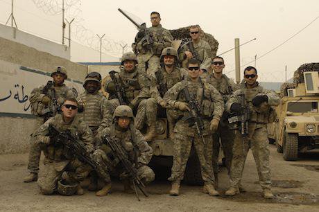 U.S. Army soldiers pose for a photo in Baghdad, Iraq, 2008. Jason bAILEY:Flickr. Some rights reserved.jpg