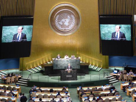 Austrian Vice Minister Alexander Marschik speaks at the UN