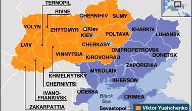 Ukrainian election results - map