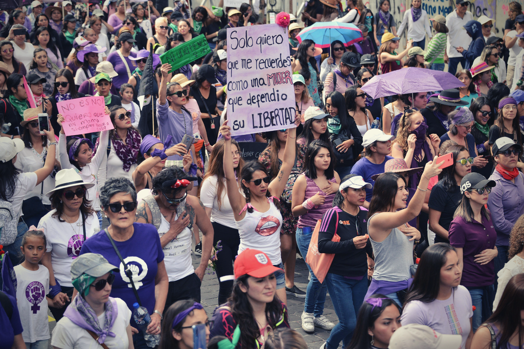 Mexico City, Mexico, 8 March 2020. Thousands of women take part in a demonstration against gender violence, to commemorate International Women's Day