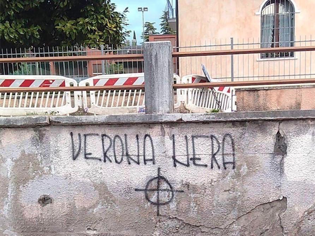 Far-right graffiti in Verona.
