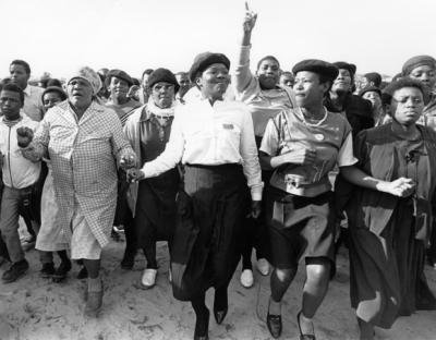Group of women marching