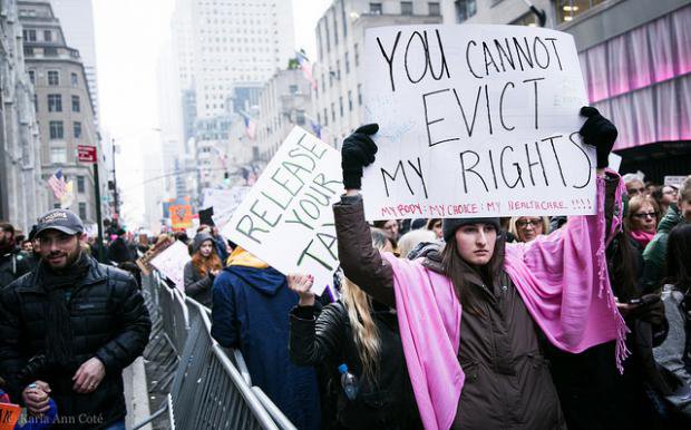 Women march through New York City the day after Trump’s inauguration_ 21 January 2017.. Image_ KarlaAnnCoté_Flickr..jpg