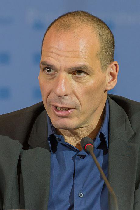 Yanis Varoufakis at a meeting with Wolfgang Schäuble, February, 2015.