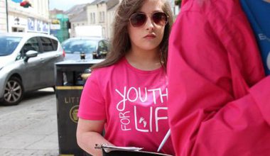 A Youth for Life anti-abortion campaigner.