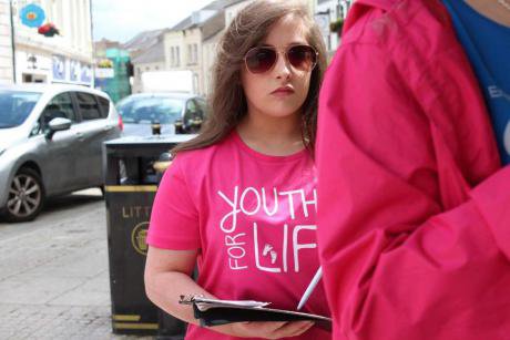 A Youth for Life anti-abortion campaigner.