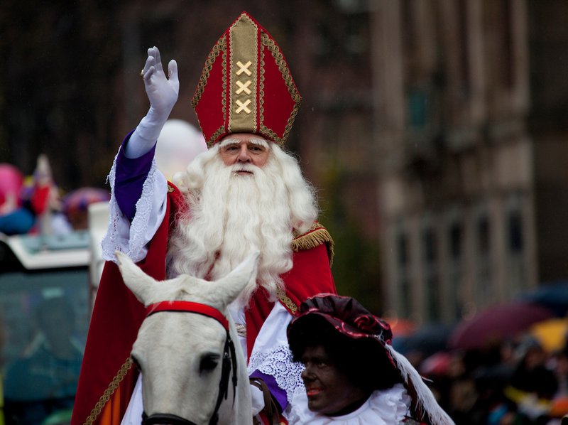 Saint Nicolas arrives during the Sinterklaas parade, Dam Square, Amsterdam, 14th November 2010.