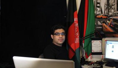 Afghan Voice Radio studio