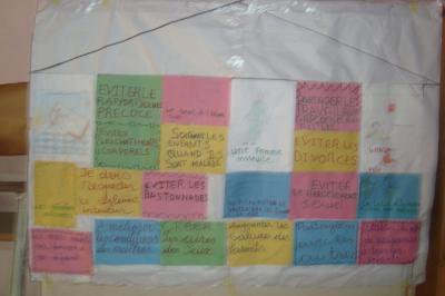 One section of the &#39;peace quilt&#39;