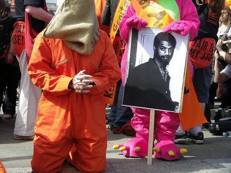 Binyam Mohamed protest London 2008