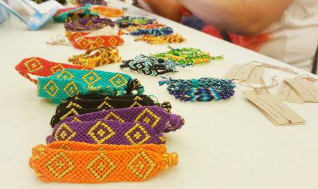 Bracelets made by weavers.