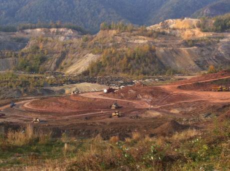 A photo taken by Mining Watch Romania, apparently showing bulldozers in Certejul de Sus clearing the land.