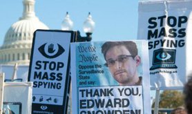 Protest against mass surveillance in Washington DC, October 2013. 