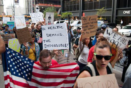 An Occupy Wall Street protest march in New York in 2011.