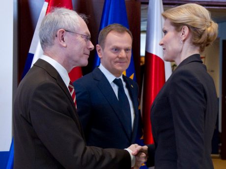 President of the Council Van Rompuy with Danish PM Helle-Thorning-Schmidt and Polish PM Tusk. Flickr/EC. Some rights reserved.