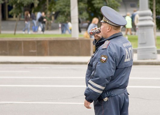 Russian traffic policeman