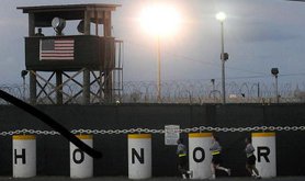 Guantanamo US base by night