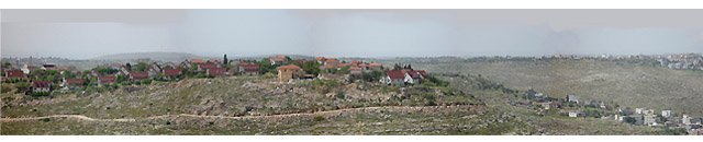 The settlement of Nili (left) and the Palestinian village of Shabtin. Eyal Weizman, 2002