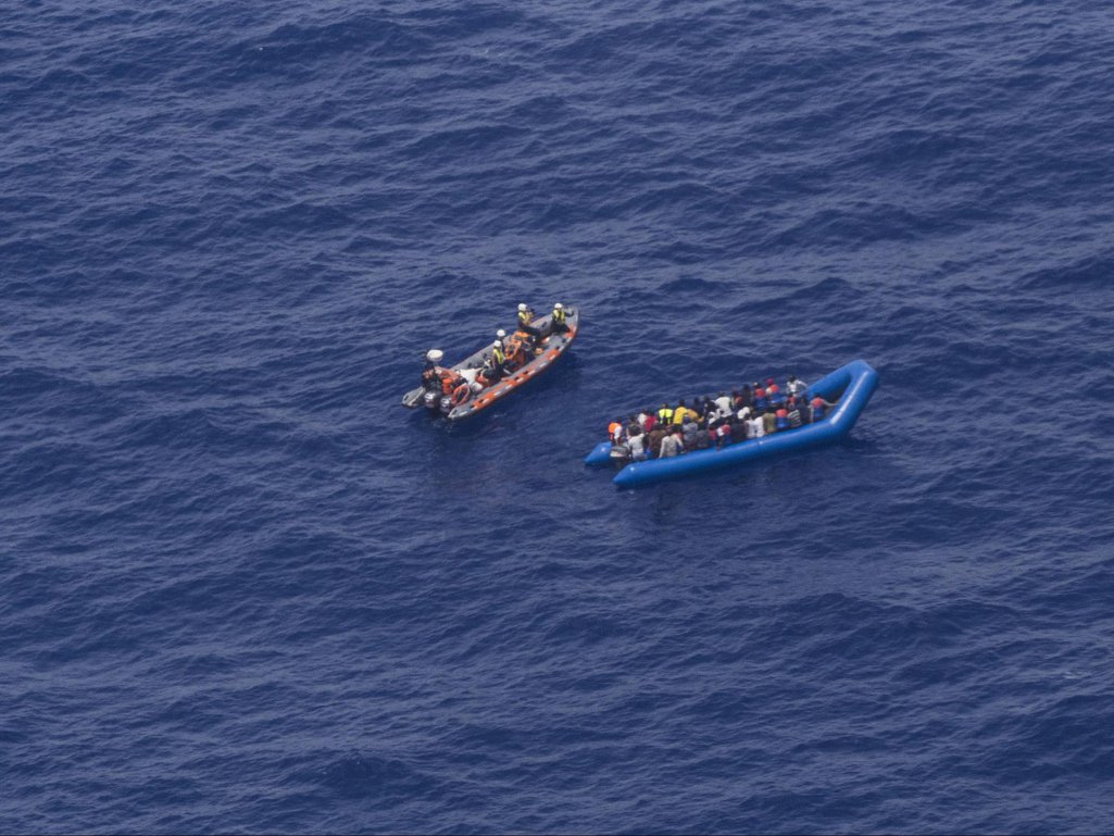 A rescue operation in the Mediterranean sea, June 2019.