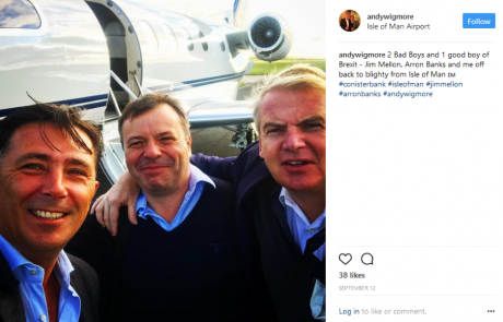 Jim Mellon (right) with Arron Banks (centre) and Andy Wigmore (left).