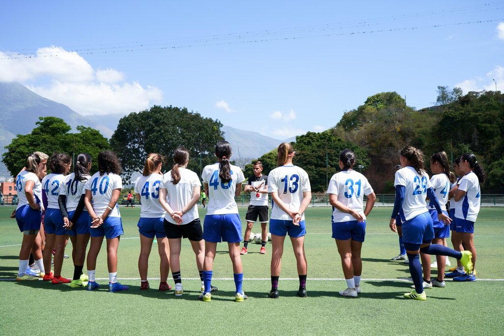 Atlético SC in a training session in Caracas before winning the local championship and a place in the Copa Libertadores, 2 February 2021. Photo: Yadira Pérez