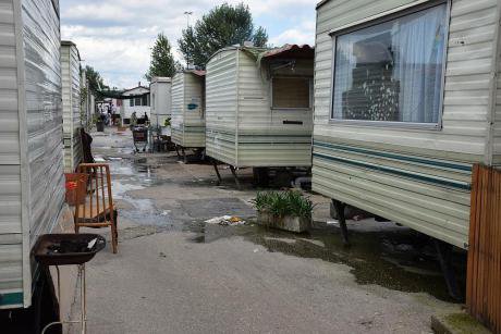 A Roma camp in Italy.