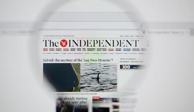A screen grab of The Independent's homepage from 2014.