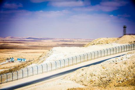 Israeli security fence on Egyptian border