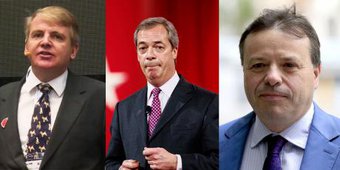 lead Jim Mellon, Nigel Farage, Arron Banks