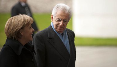 Mario Monti and Angela Merkel meet over eurozone crisis - Berlin