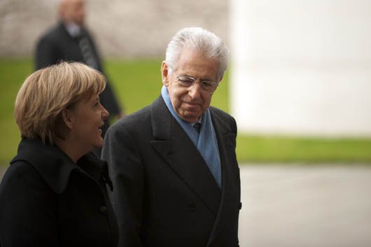 Mario Monti and Angela Merkel meet over eurozone crisis - Berlin