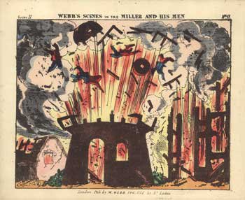 Blow-up scene from The Miller and His Men, the young Winston Churchill’s favourite play for the Victorian toy theatre