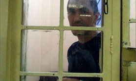 Kidnapped film producer Mirsobir Khamidkariev in prison.