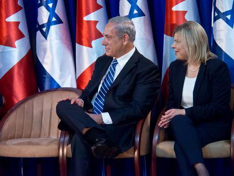 Netanyahus listening to Stephen Harper