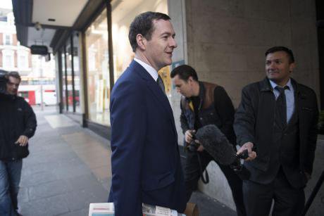  George Osborne arriving at the Evening Standard offices.